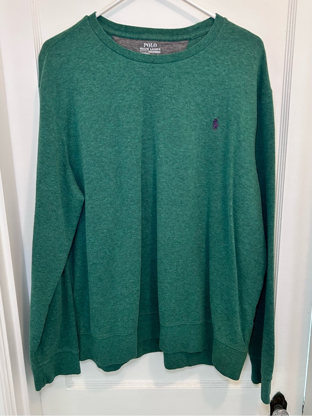 Polo Ralph Lauren Performance Green Long Sleeve Knit Crewneck Shirt Men’s XL